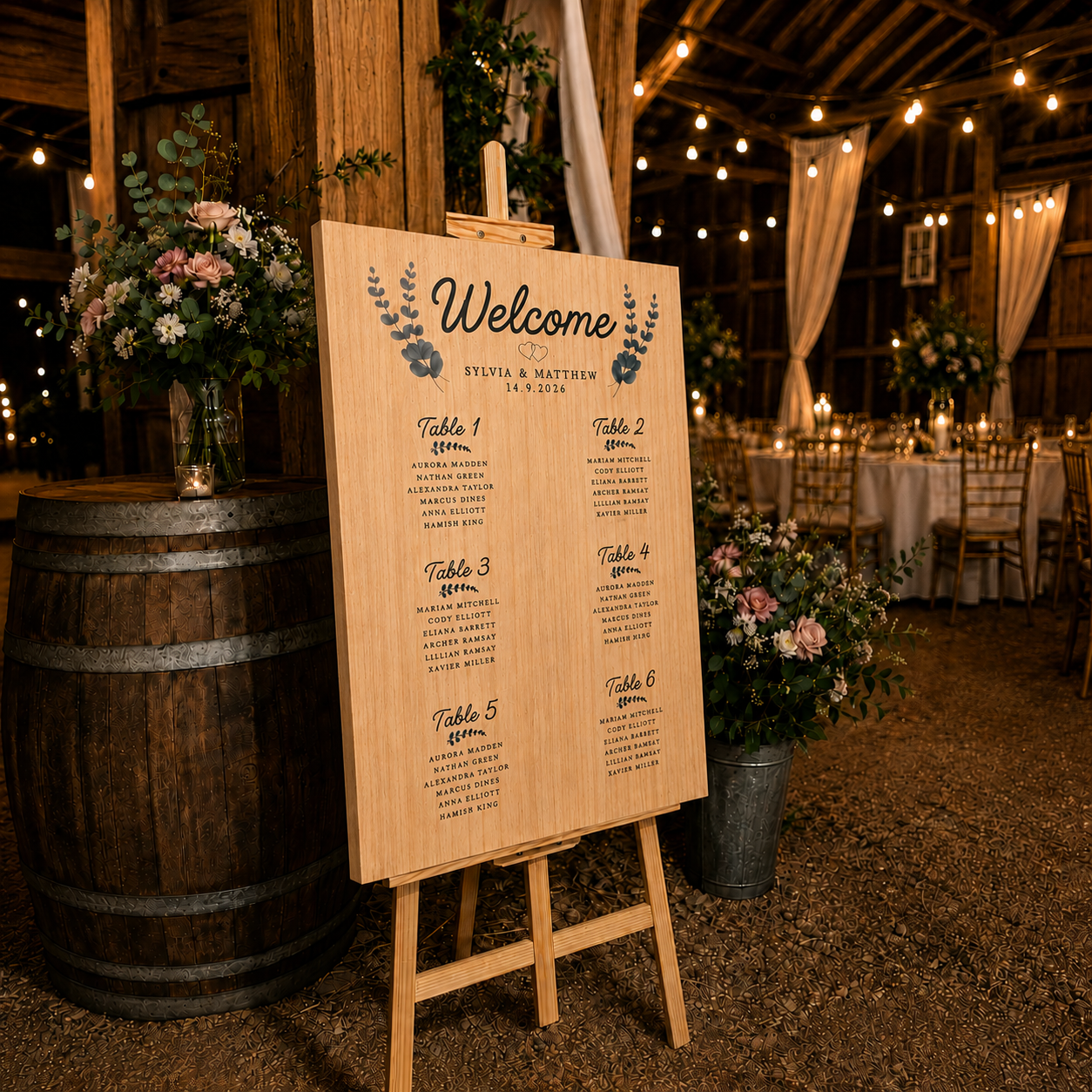 Wooden Seating Chart