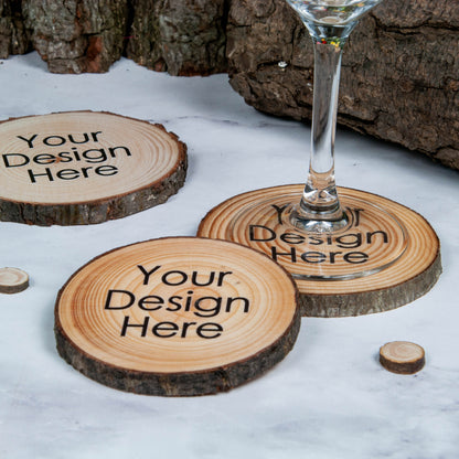 Customise your own wood slice coasters