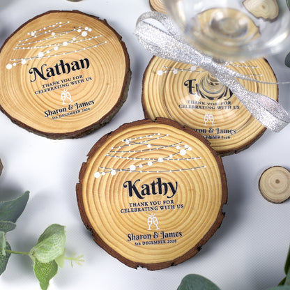 Wedding Favour Coasters - Fairy Lights