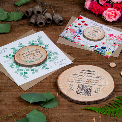 Side view of Wedding Forest Invite and Save the date sample pack