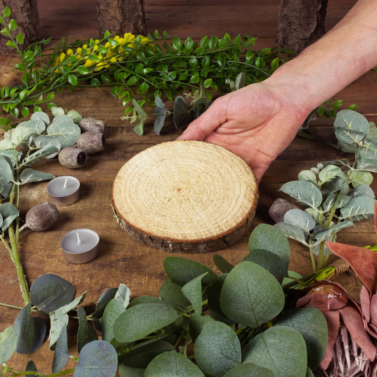Wood Slice Centerpieces