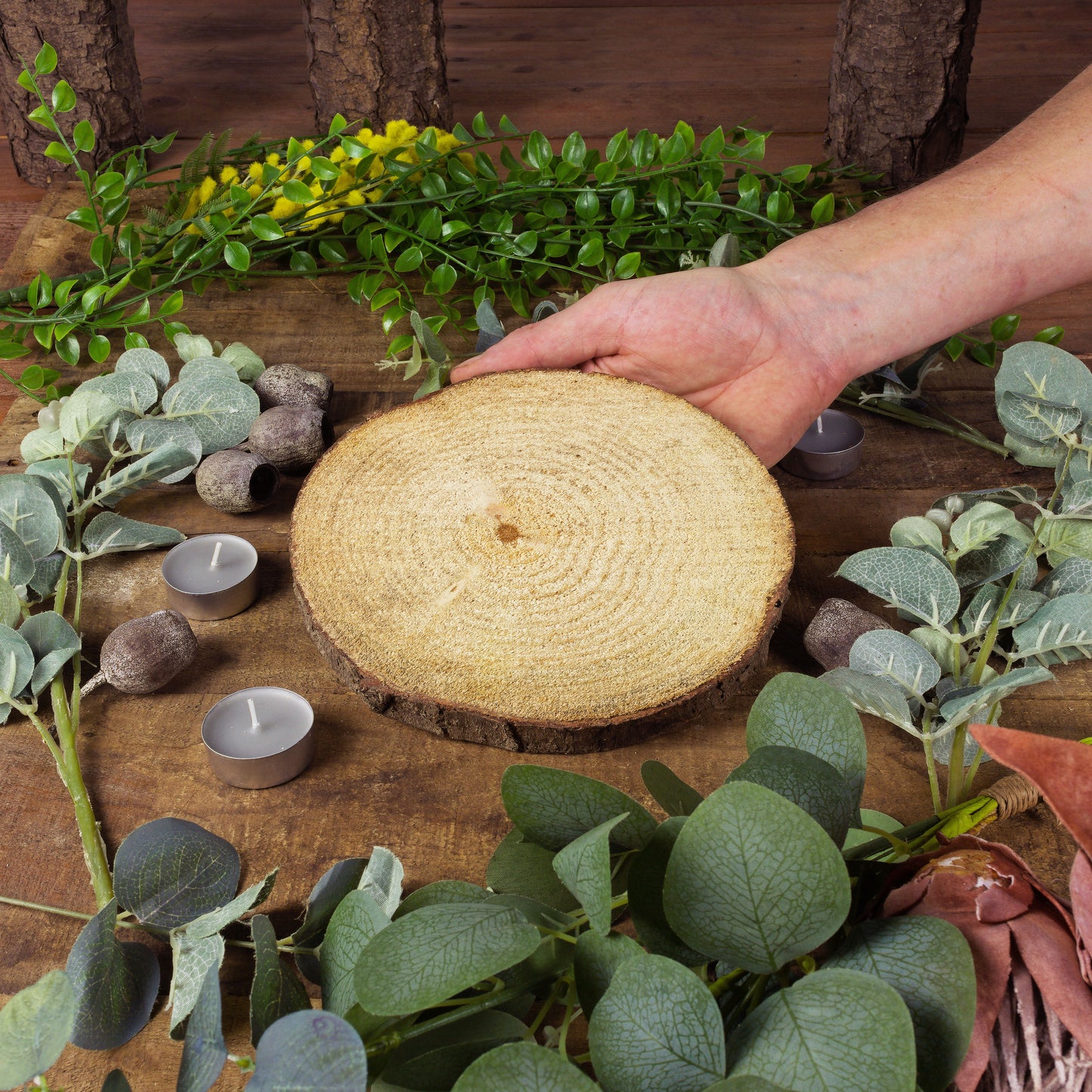 Wood Slice Centerpieces