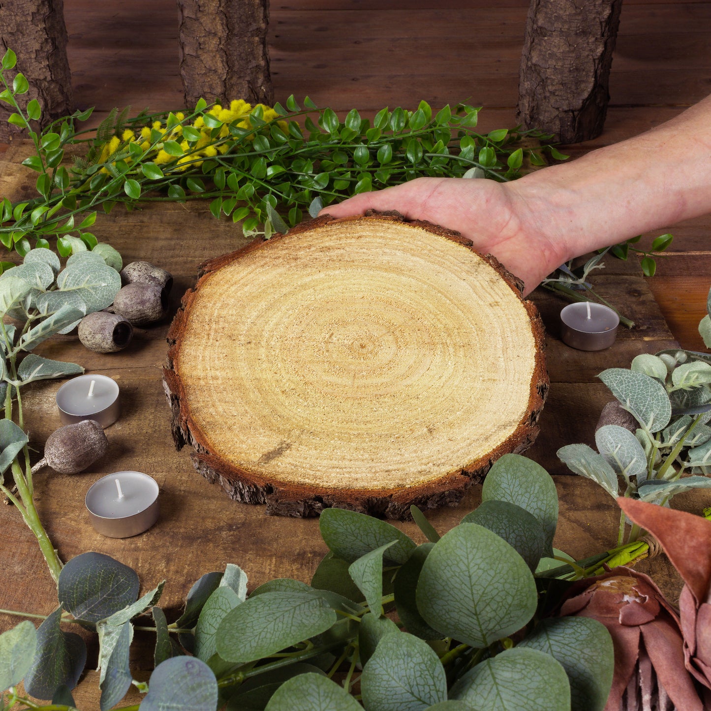 Wood Slice Centerpieces