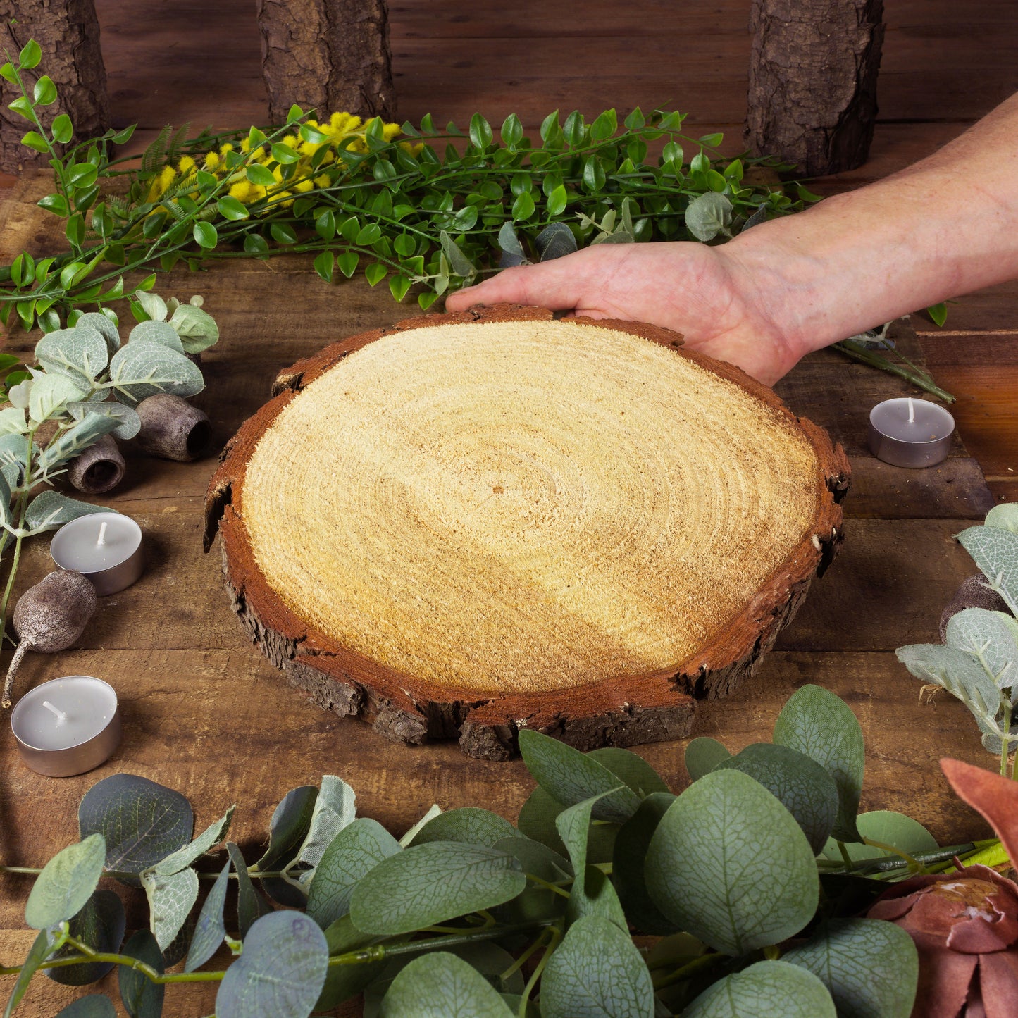 Wood Slice Centerpieces