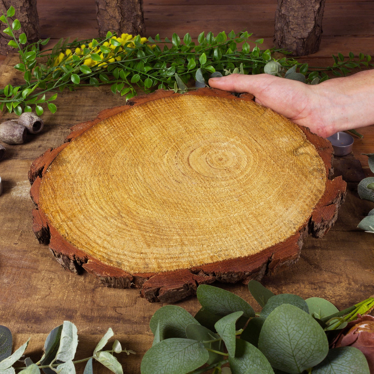 Wood Slice Centerpieces