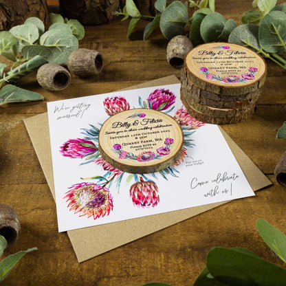 Protea Card Wedding Invitation