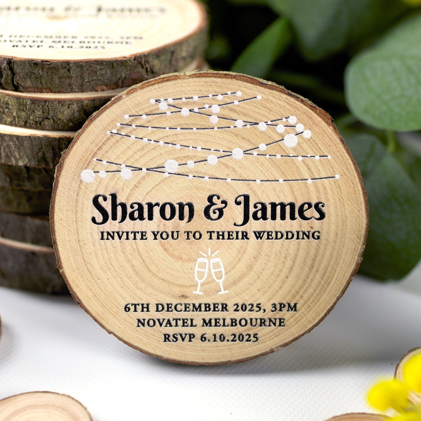 String Light Wedding Invitation