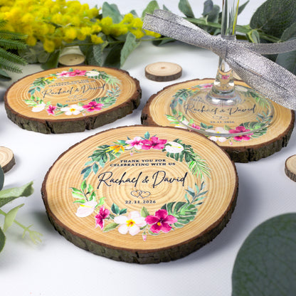 Wedding Favour Coasters - Tropical