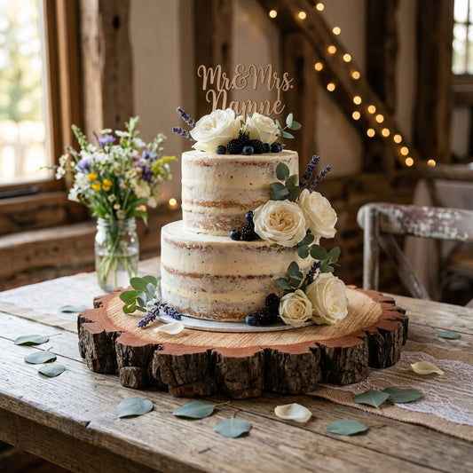 Extra Large Wood Slice Cake Stand